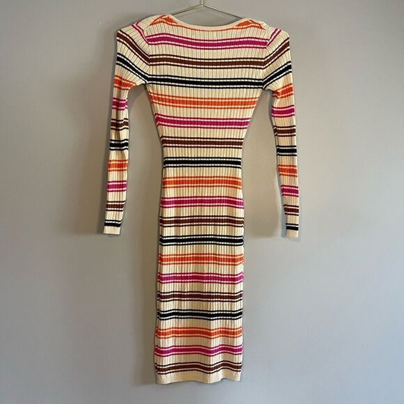 Almost Famous Striped Knit Tank Long Sleeve Midi Dress | SZ S - Picture 4 of 8